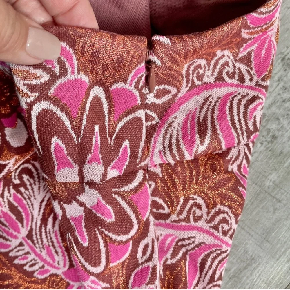 Anthropologie Maeve Metallic Paisley Floral Pants (Size 2) - Picture 9 of 14